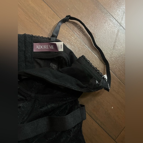 Adore Me Andra Unlined Women’s Black Lingerie Garter Belt NWT Size 32B - Picture 2 of 3